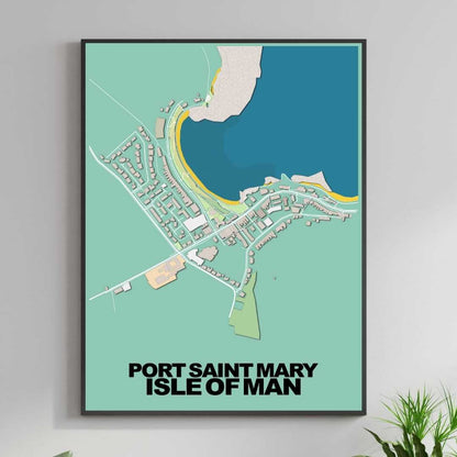 COLOURED ROAD MAP OF PORT SAINT MARY, ISLE OF MAN BY MAPBAKES