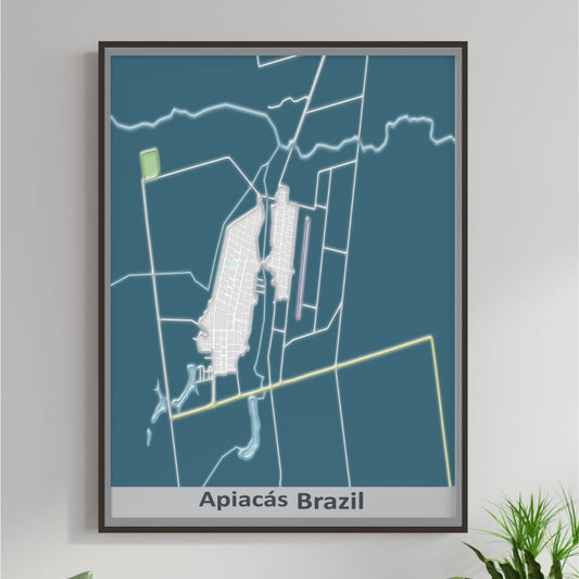 COLOURED ROAD MAP OF APIACAS, BRAZIL BY MAPBAKES