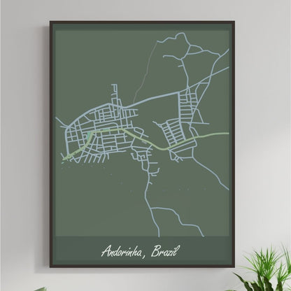 COLOURED ROAD MAP OF ANDORINHA, BRAZIL BY MAPBAKES