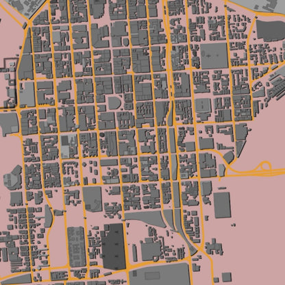 COLOURED ROAD MAP OF PRETORIA, SOUTH AFRICA BY MAPBAKES