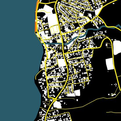COLOURED ROAD MAP OF SPEIGHTSTOWN, BARBADOS BY MAPBAKES
