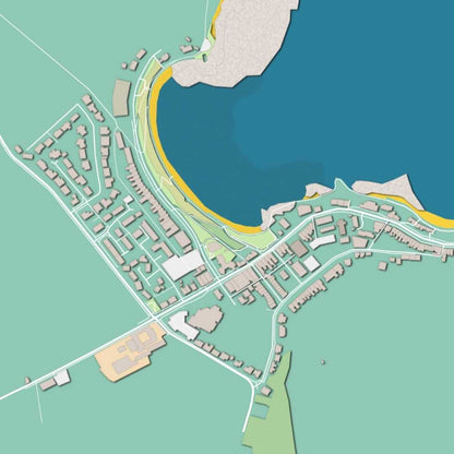 COLOURED ROAD MAP OF PORT SAINT MARY, ISLE OF MAN BY MAPBAKES