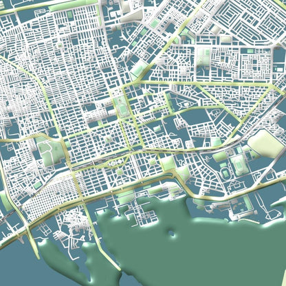 COLOURED ROAD MAP OF ISMAILIA, EGYPT BY MAPBAKES