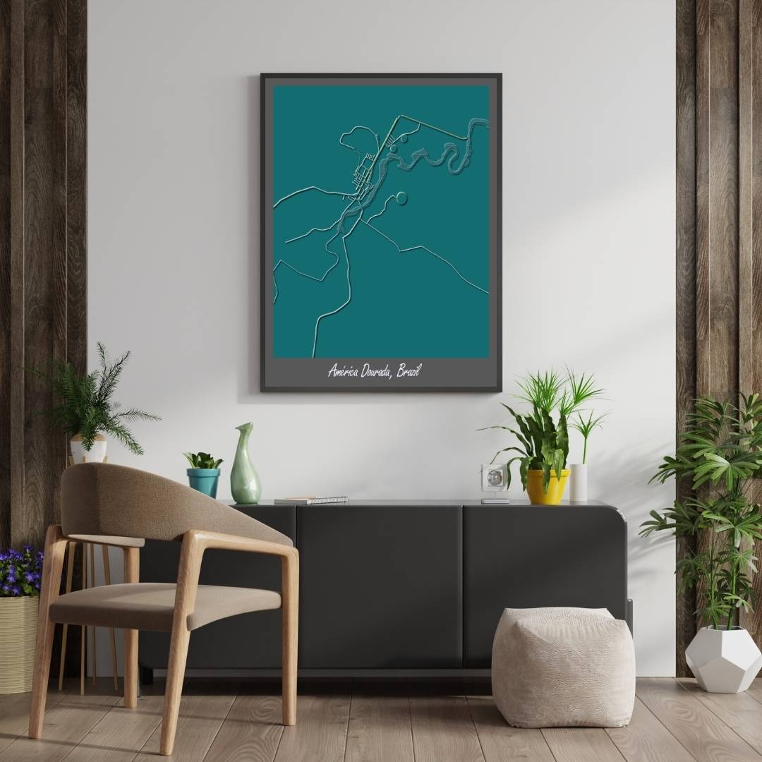 COLOURED ROAD MAP OF AMÃ‰RICA DOURADA, BRAZIL BY MAPBAKES