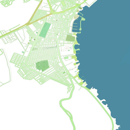 COLOURED ROAD MAP OF HURGHADA, EGYPT BY MAPBAKES