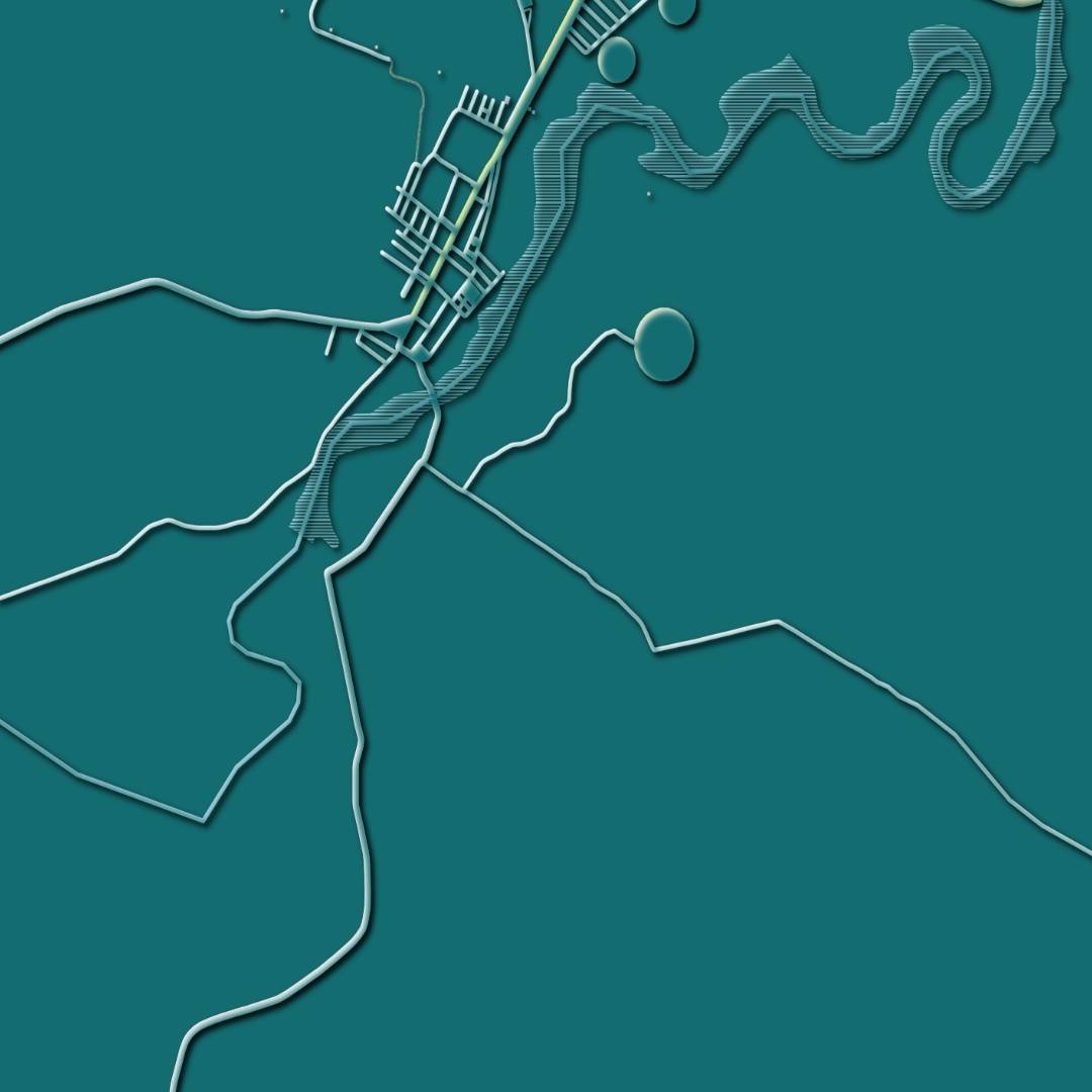 COLOURED ROAD MAP OF AMÃ‰RICA DOURADA, BRAZIL BY MAPBAKES
