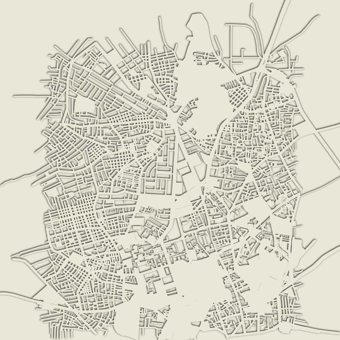 COLOURED ROAD MAP OF LAHORE, PAKISTAN BY MAPBAKES