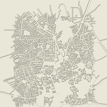 COLOURED ROAD MAP OF LAHORE, PAKISTAN BY MAPBAKES