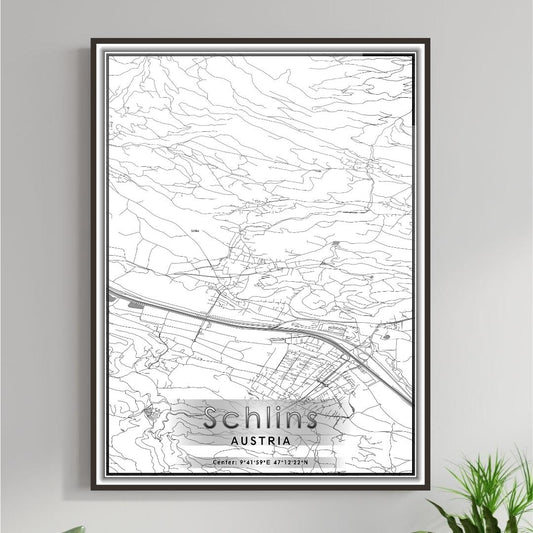 ROAD MAP OF SCHLINS, AUSTRIA BY MAPBAKES