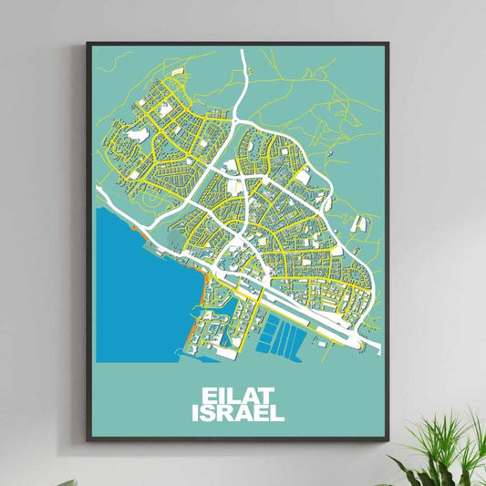 COLOURED ROAD MAP OF EILAT, ISRAEL BY MAPBAKES