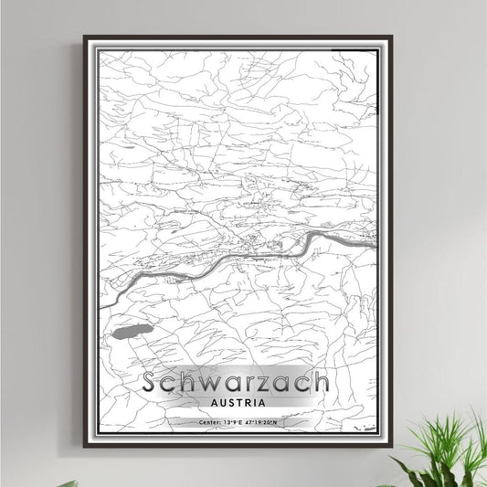 ROAD MAP OF SCHWARZACH, AUSTRIA BY MAPBAKES