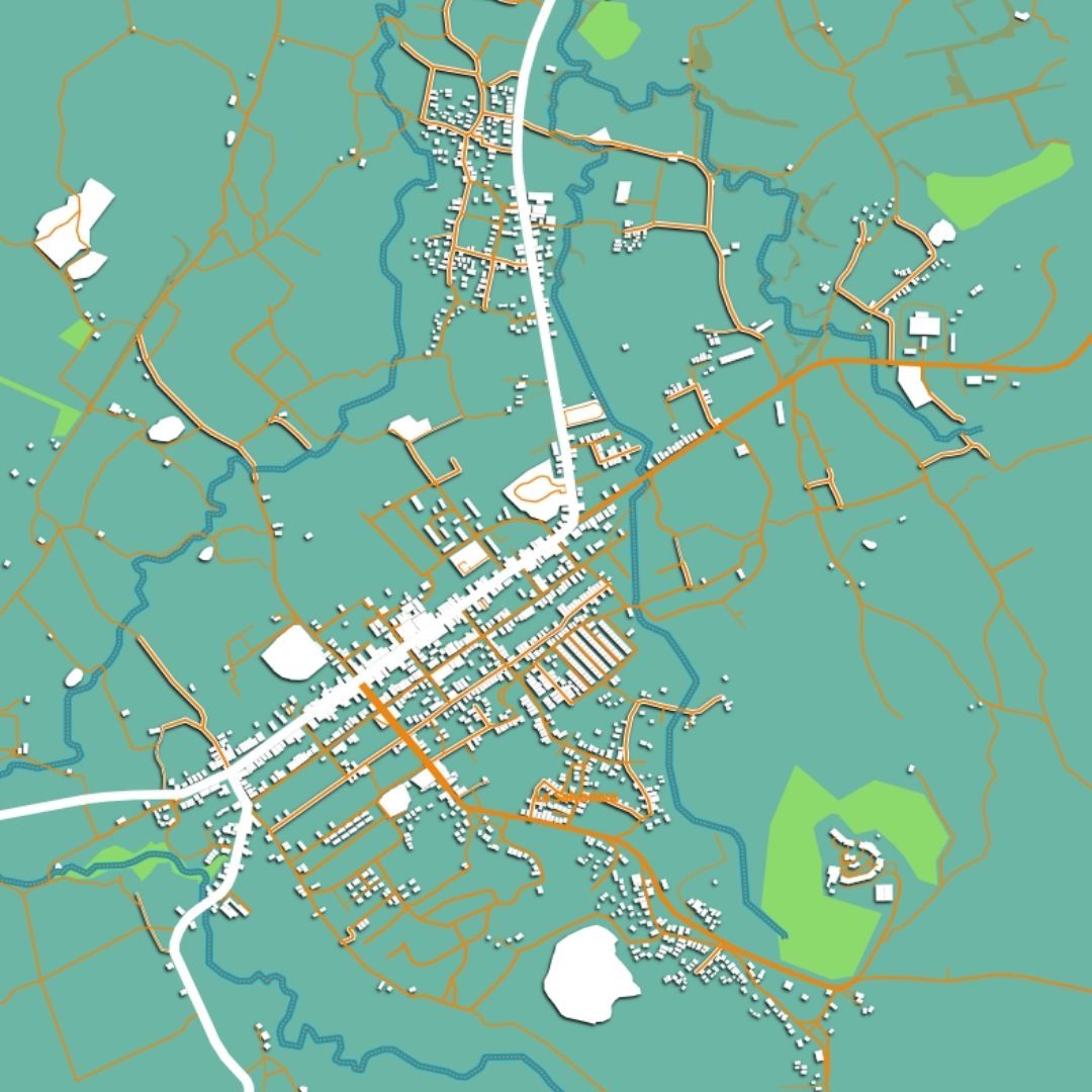 COLOURED ROAD MAP OF VINALES, CUBA BY MAPBAKES
