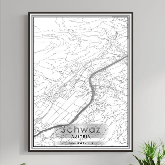 ROAD MAP OF SCHWAZ, AUSTRIA BY MAPBAKES