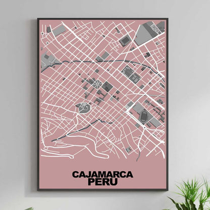 COLOURED ROAD MAP OF CAJAMARCA, PERU BY MAPBAKES