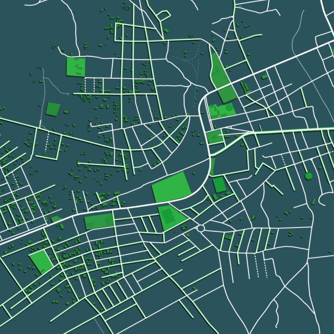 COLOURED ROAD MAP OF SAVE, BENIN BY MAPBAKES