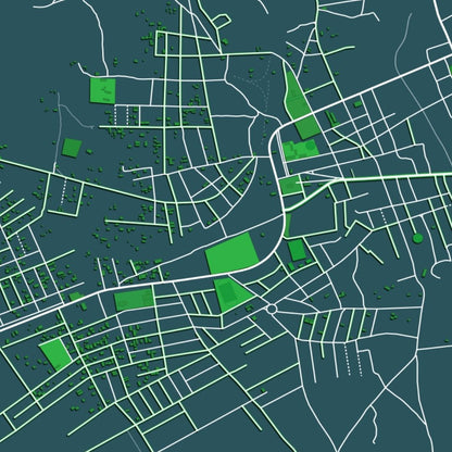 COLOURED ROAD MAP OF SAVE, BENIN BY MAPBAKES