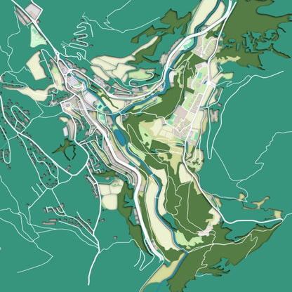 COLOURED ROAD MAP OF LA MASSANA, ANDORRA BY MAPBAKES