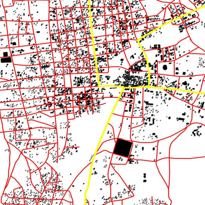 COLOURED ROAD MAP OF GOZ BEIDA, CHAD BY MAPBAKES