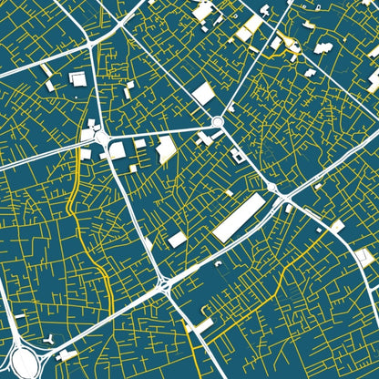 COLOURED ROAD MAP OF YAZD, IRAN BY MAPBAKES