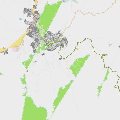 COLOURED ROAD MAP OF ADWA, ETHIOPIA BY MAPBAKES