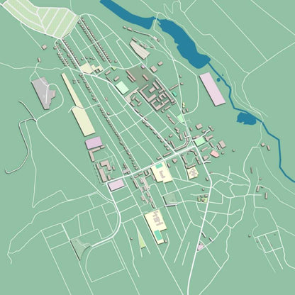 COLOURED ROAD MAP OF CRICOVA, MOLDOVA BY MAPBAKES