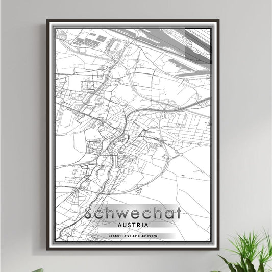 ROAD MAP OF SCHWECHAT, AUSTRIA BY MAPBAKES