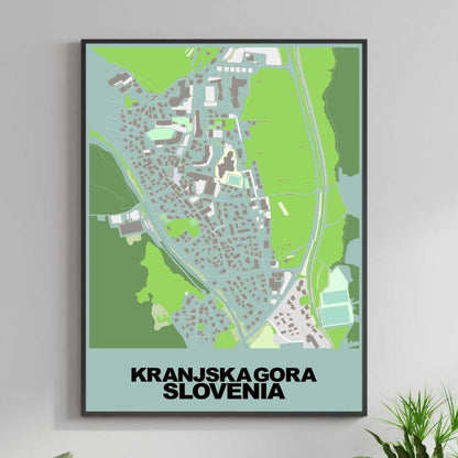 COLOURED ROAD MAP OF KRANJSKA GORA, SLOVENIA BY MAPBAKES