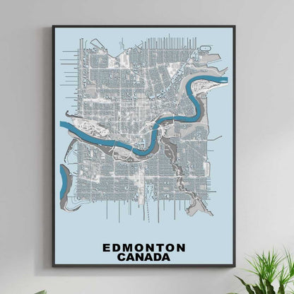COLOURED ROAD MAP OF EDMONTON, CANADA BY MAPBAKES