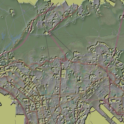 COLOURED ROAD MAP OF HONG KONG, CHINA BY MAPBAKES