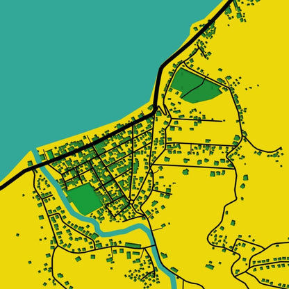 COLOURED ROAD MAP OF VICTORIA, GRENADA BY MAPBAKES