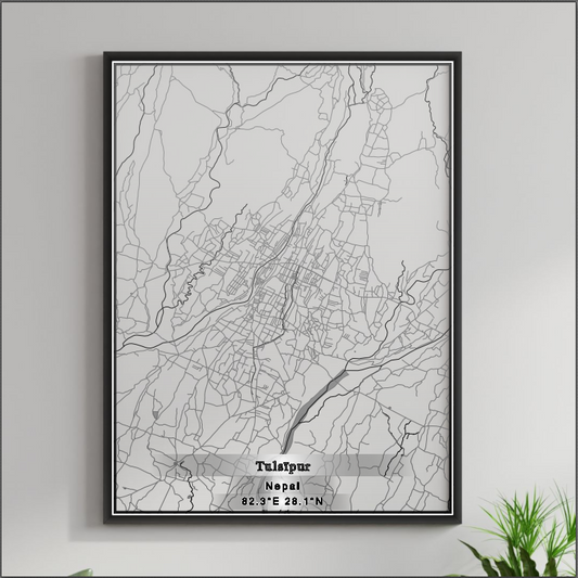 ROAD MAP OF TULSIPUR, NEPAL BY MAPBAKES