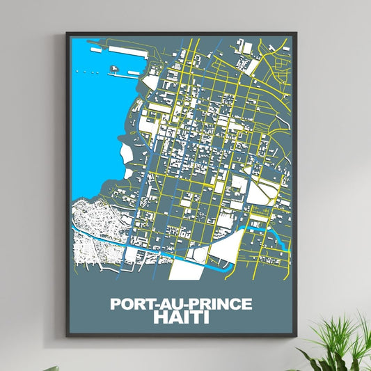 COLOURED ROAD MAP OF PORT-AU-PRINCE, HAITI BY MAPBAKES