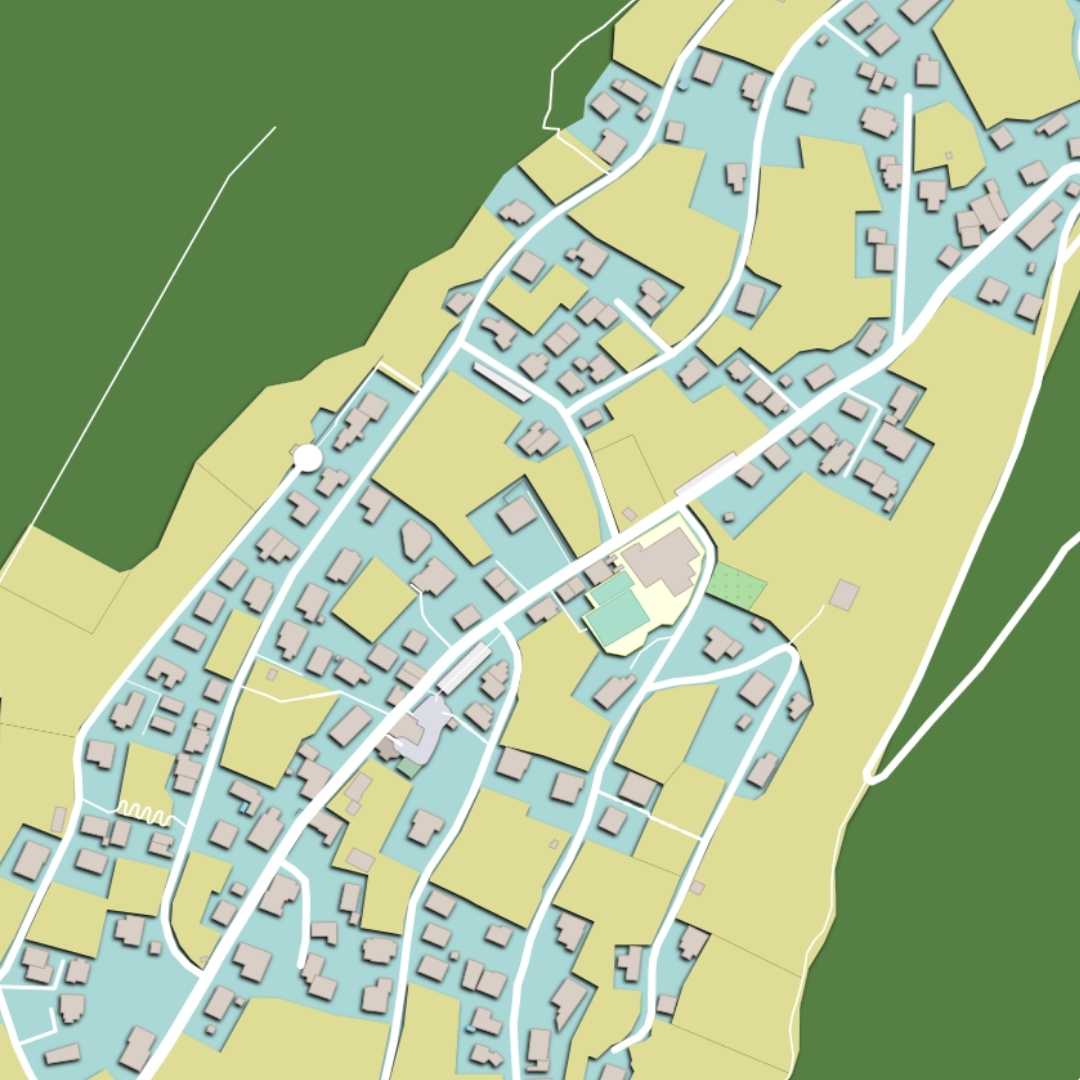 COLOURED ROAD MAP OF PLANKEN, LIECHTENSTEIN BY MAPBAKES