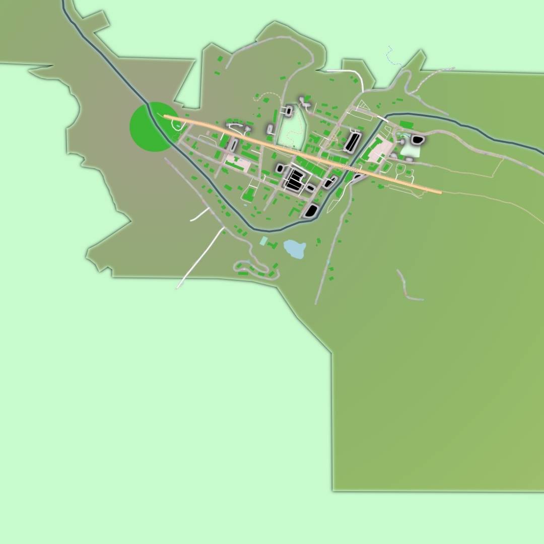 COLOURED ROAD MAP OF HELEN, GEORGIA BY MAPBAKES
