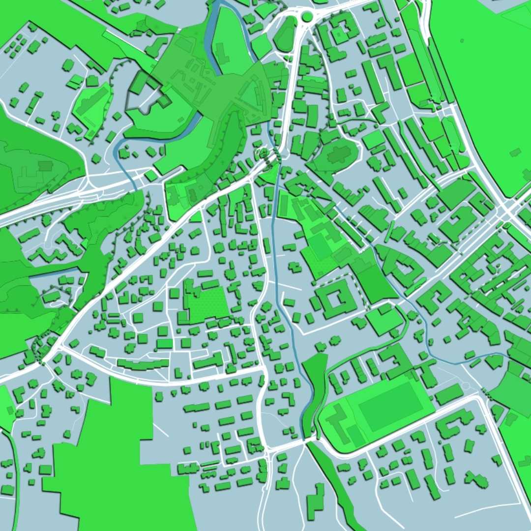 COLOURED ROAD MAP OF ZAKOPANE, POLAND BY MAPBAKES