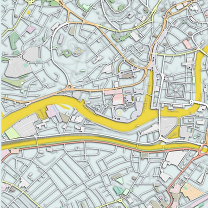 COLOURED ROAD MAP OF BRISTOL, ENGLAND BY MAPBAKES