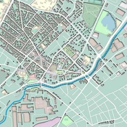 COLOURED ROAD MAP OF KRAGUJEVAC, SERBIA BY MAPBAKES