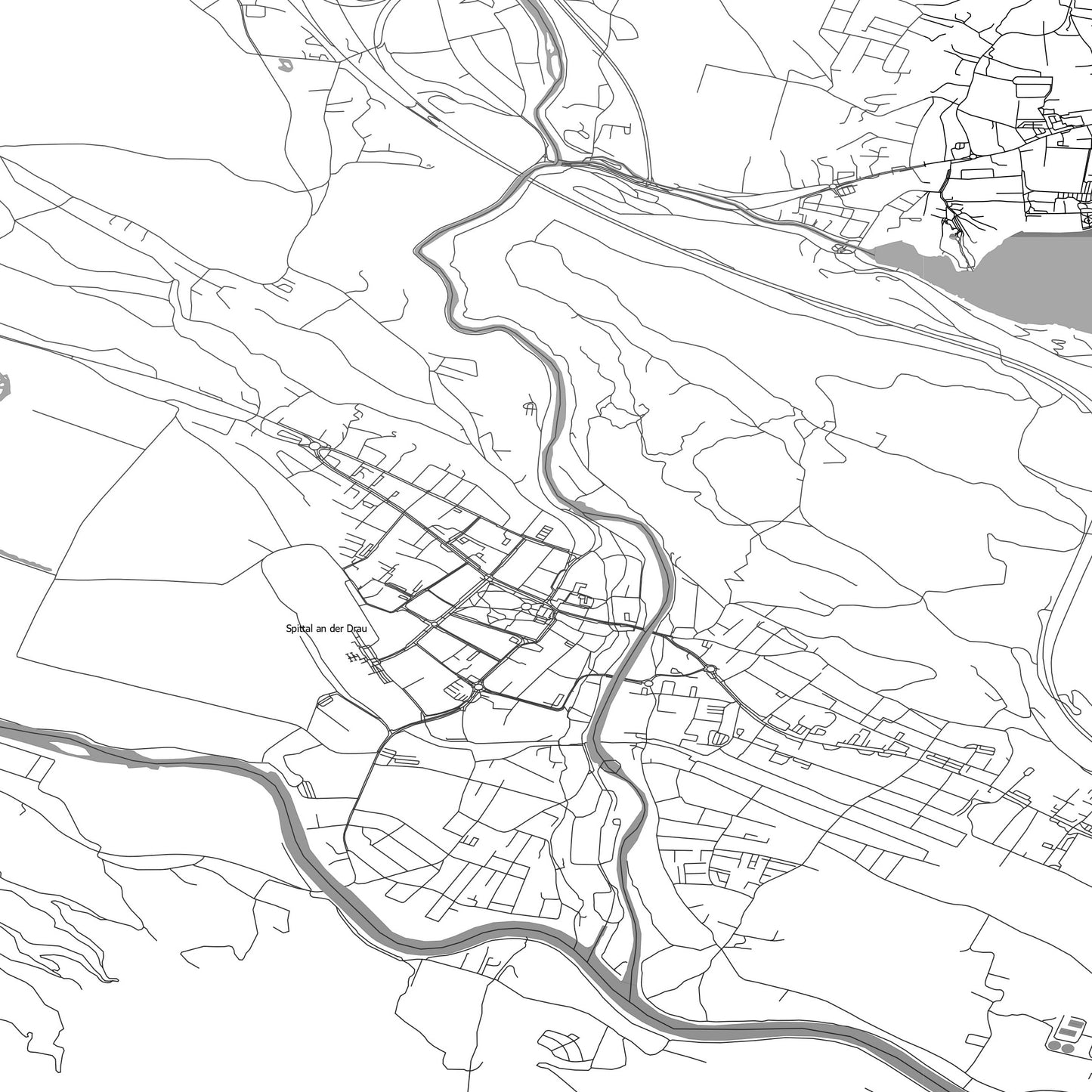 ROAD MAP OF SPITTAL AN DER DRAU, AUSTRIA BY MAPBAKES