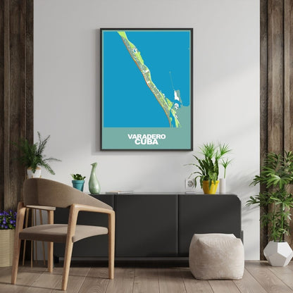 COLOURED ROAD MAP OF VARADERO, CUBA BY MAPBAKES