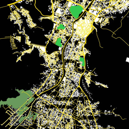 COLOURED ROAD MAP OF GHARDAIA, ALGERIA BY MAPBAKES