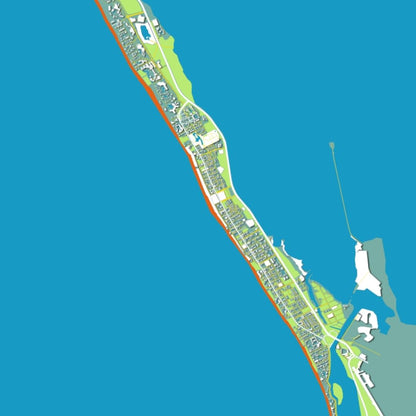 COLOURED ROAD MAP OF VARADERO, CUBA BY MAPBAKES
