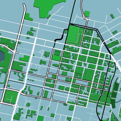 COLOURED ROAD MAP OF BLOEMFONTEIN, SOUTH AFRICA BY MAPBAKES