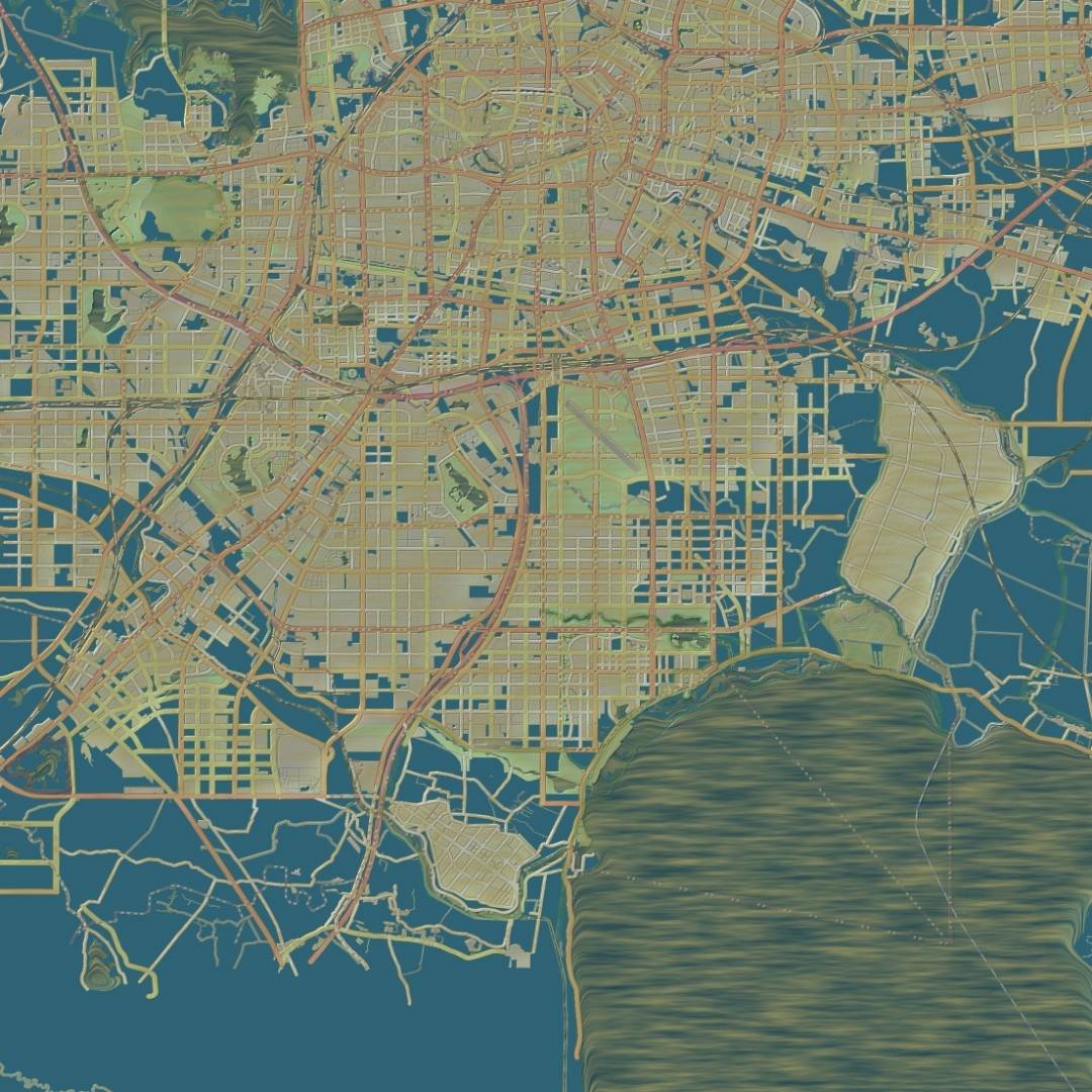 COLOURED ROAD MAP OF HEFEI, CHINA BY MAPBAKES