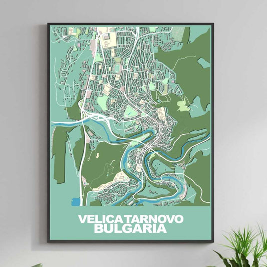 COLOURED ROAD MAP OF VELICA TARNOVO, BULGARIA BY MAPBAKES