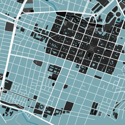 COLOURED ROAD MAP OF POPAYAN, COLOMBIA BY MAPBAKES