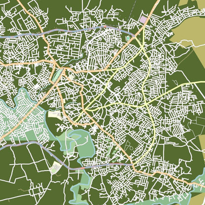 COLOURED ROAD MAP OF OSOGBO, NIGERIA BY MAPBAKES