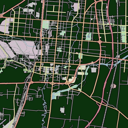 COLOURED ROAD MAP OF HANDAN, CHINA BY MAPBAKES