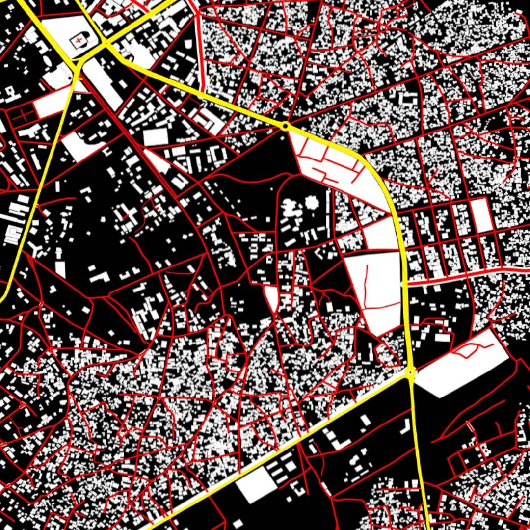 COLOURED ROAD MAP OF GAROUA, CAMEROON BY MAPBAKES
