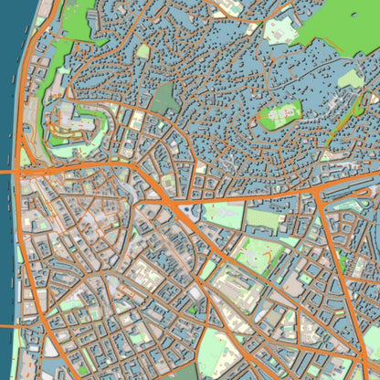 COLOURED ROAD MAP OF BRATISLAVA, SLOVAKIA BY MAPBAKES