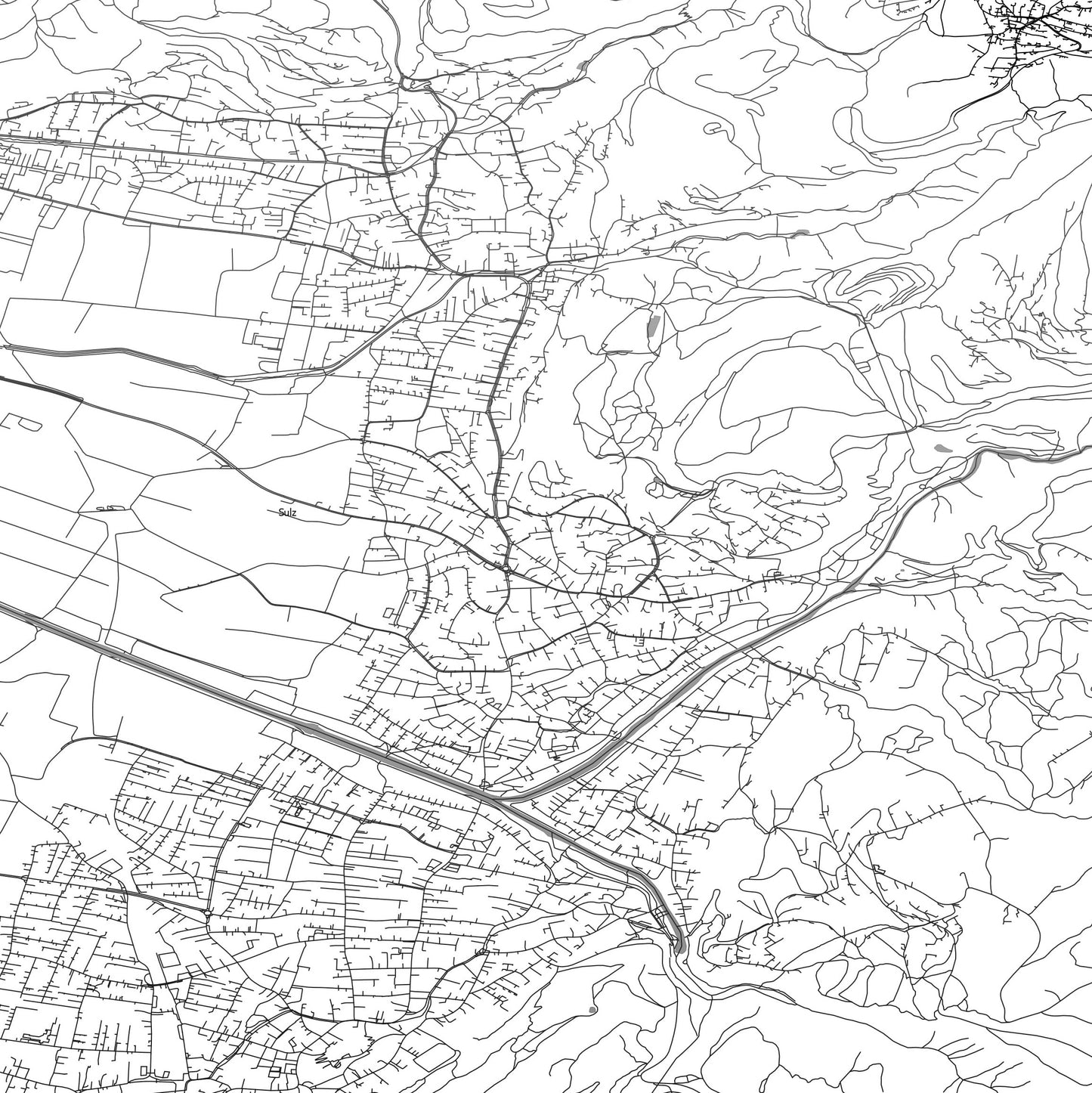 ROAD MAP OF SULZ, AUSTRIA BY MAPBAKES